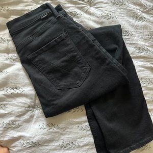 MOTHER: High Rise Straight Leg Black Denim